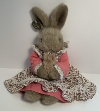Vintage The Heritage Collection 1990 Ganzbros Mama and Baby Bunny plush Easter
