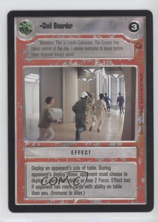 1997 Star Wars CCG: Cloud City Expansion Civil Disorder gl9