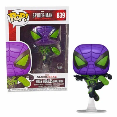 Marvel Spider-Man Metálico Millas Morales Violeta Reinado 9.5cm Pop Figura Funko - Imagen 1 de 3