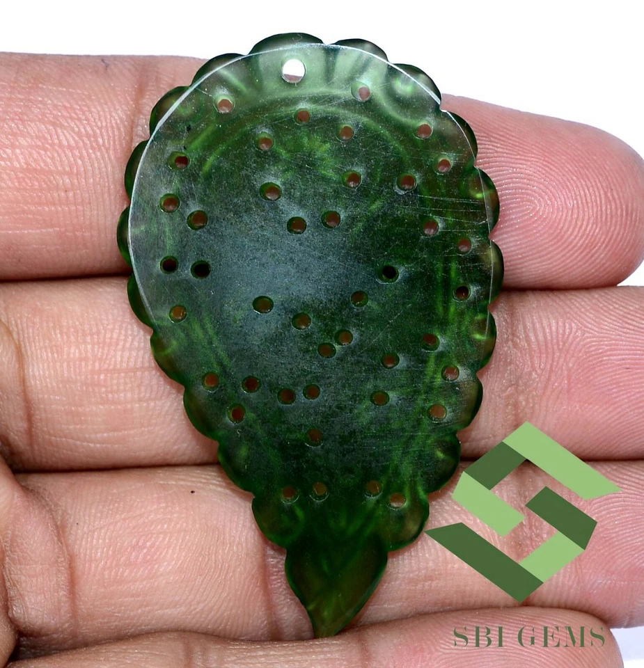 55x35 mm Natural Serpentine Hand Made Carving 48.78 CTS Loose Gemstone - Image 4 of 4