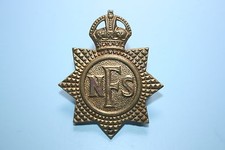 ORIGINAL BRITISH WW2 NFS NATIONAL FIRE SERVICE CAP BADGE #3