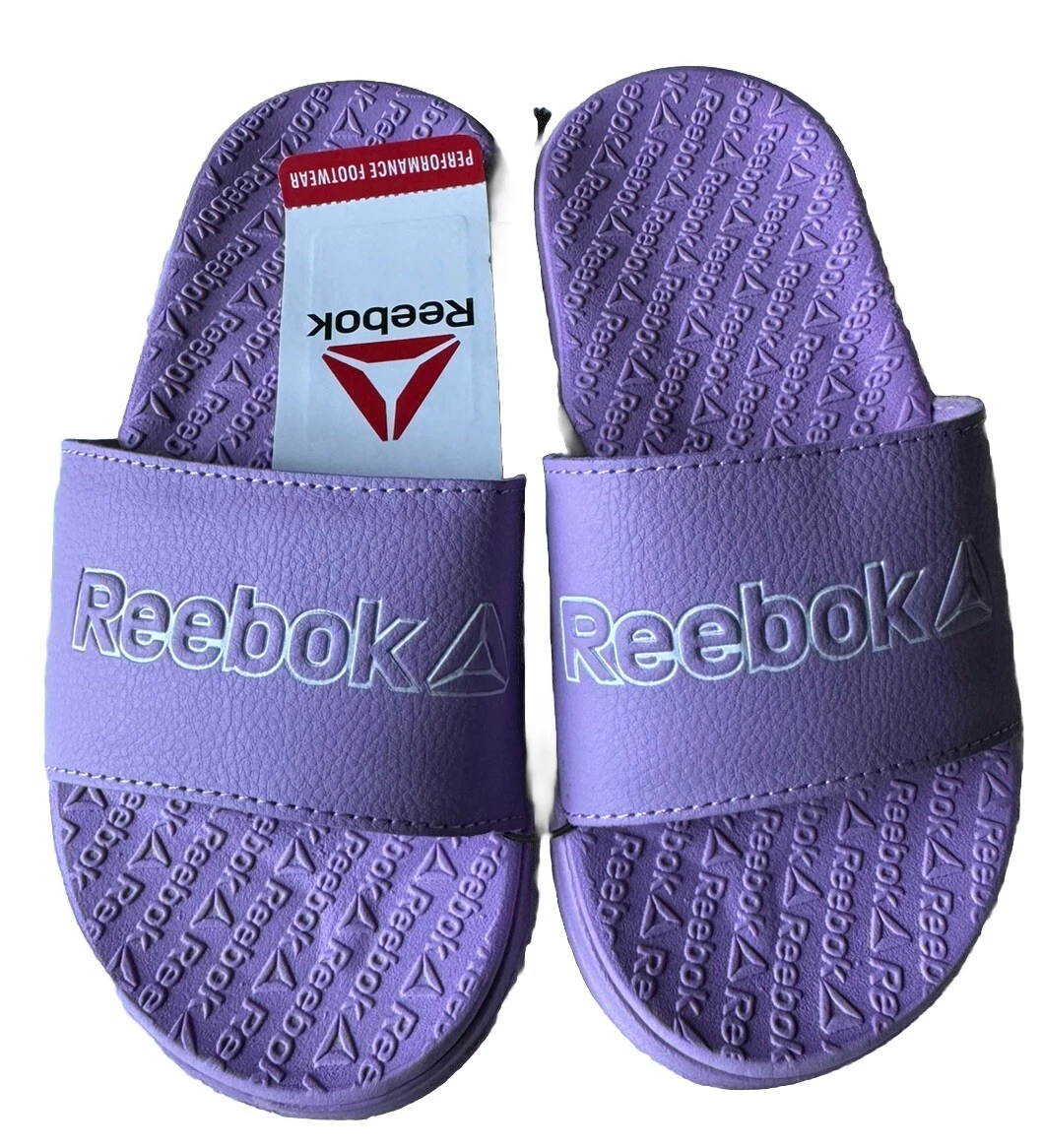 Sandalo slip on viola Reebok taglia 13 doppia densità slide EVA plantare comfort