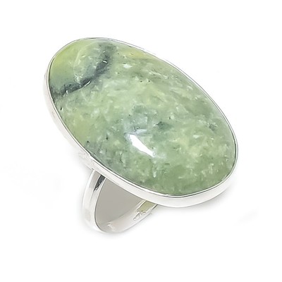 Natural Swiss Green Opal Gemstone 925 Sterling Silver Jewelry Ring Size 6.5 E144
