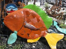 5ft Long tall Rusty Large Fish Statue Yard Ornament Garden Decor
