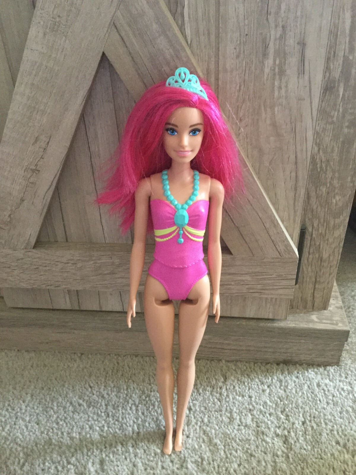 2019 Mattel Barbie Dreamtopia Princess #GXF31 Barbie Doll with Hot Pink Hair Col