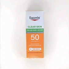 Eucerin Clear Skin 2.5 oz Lightweight Lotion SPF 50 Sunscreen Face Exp 09/2025