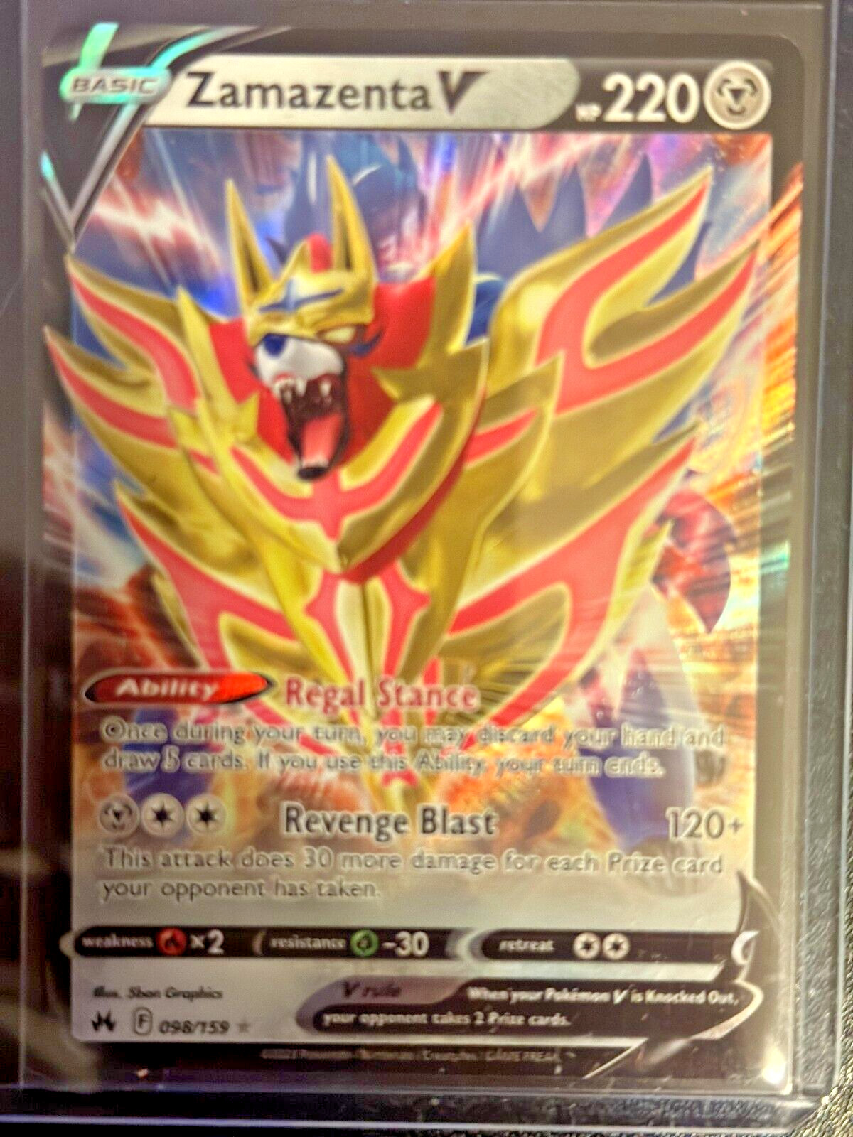 Pokemon TCG Zamazenta V #98 Pokemon Crown Zenith
