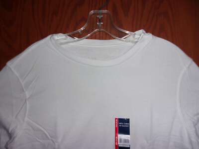 Mens George Crew T Shirt Size M 38 40 White Long Sleeve for sale