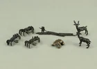 Tenpai Cast Metal Bonsai Okimono Small Ornaments Figurines 7pcs VA615