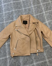 Paige Danisa Jacket Tan Leather Size S Brand New