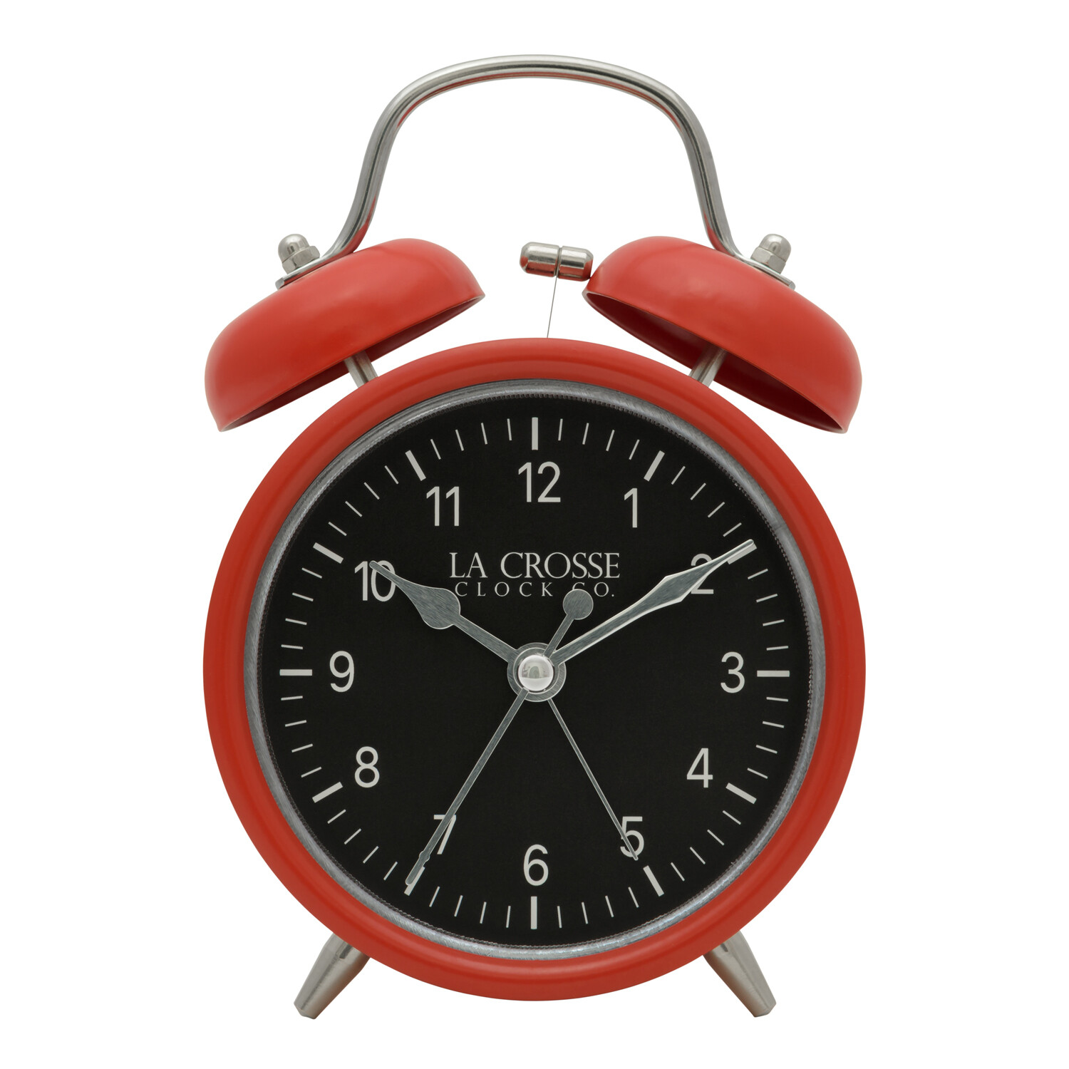 Co. 4.45" Twin Bell Analog Alarm Clock - Red