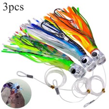 3 Pack Saltwater Squid Skirt ,Tensile force 61kg / 134lb Deep Sea Fishing Lure