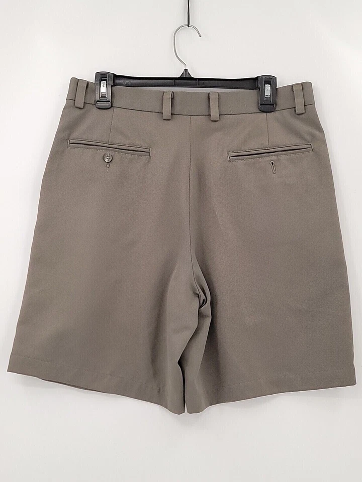 Pantalones Cortos Chinos Claiborne Para Hombre Adulto Talla 33 Gris 100% Poliéster Plisado Informal Foto 2 de 4