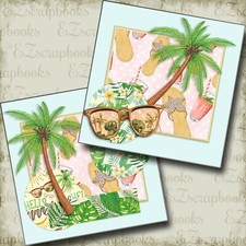 Beach Vibes NPM - 2 Premade Scrapbook Pages - EZ Layout 4905