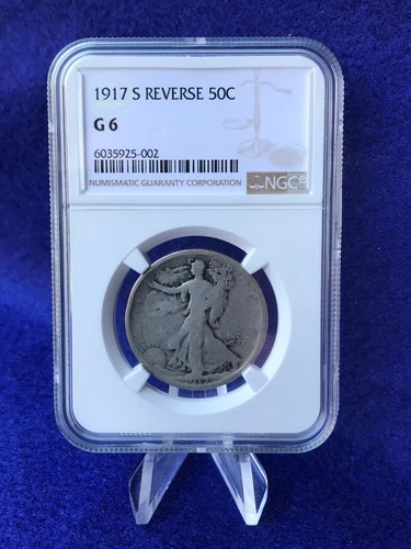1917-S REVERSE MINT MARK WALKING LIBERTY HALF DOLLAR 50c *NGC G6 GOOD*