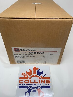 Eaton Cutler-Hammer DH361UGK Safety Switch 30A 600VAC 3P Non-Fusible NEMA 1