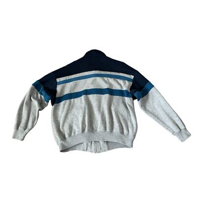 Vintage Christian Dior Monsieur Gray Blue Striped Full Zip Medium