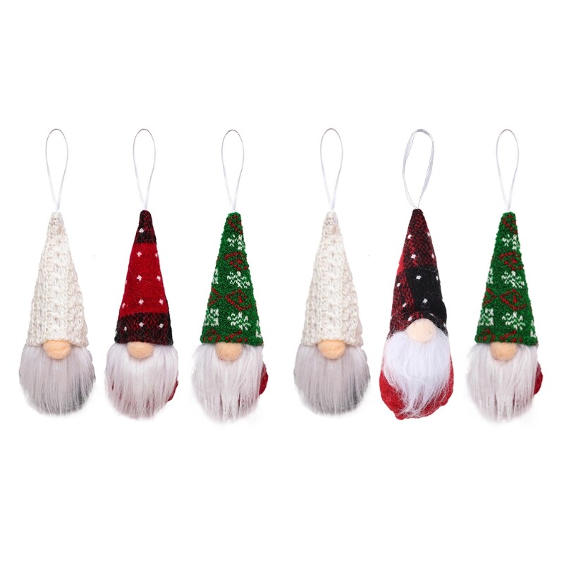 3pcs Christmas Tree Hanging Gnomes Ornaments Swedish Handmade Plush