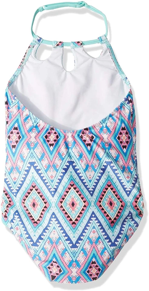 Seafolly Girls' 236087 Big Key Hole Tank One Piece Emerald Blue Swimsuit Size 16 - Image 2 of 2