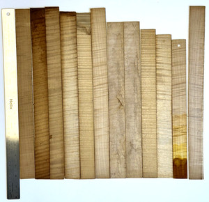 Violin Makers Tonewood, Aged Maple Sides / Ribs with Great Flame (12 pieces)