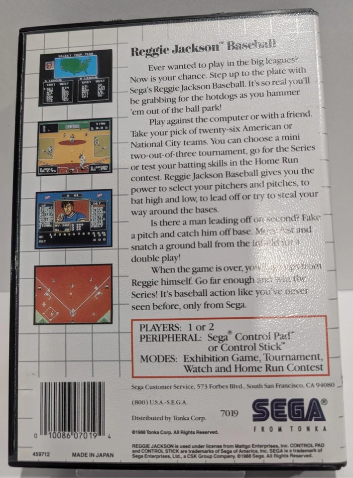 Reggie Jackson Baseball Sega Master System CIB With Manual + Poster 1988 - Image 2 of 4