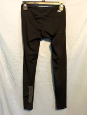 JO+JAX Black Dance Leggings Pants ONE GRAY MINI RUFFLE Back of Leg LOW RISE sz S