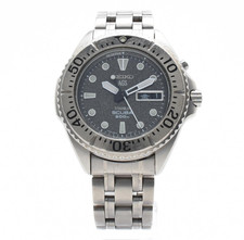Orologio Uomo Nuovo Batt [OTTIMO+5] SEIKO Kinetic Scuba 5M43-0B70 Gra Giorno/Data QZ