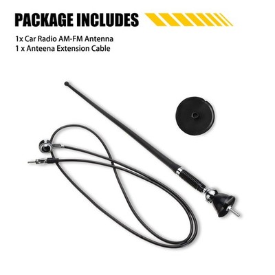 Universal Swivel Mount Car Radio Base Aerial AM/FM Signal Antenna 16'' Antenna Am