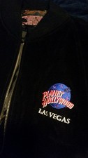 1996 Planet Hollywood Las Vegas black suede bomber jacket, L - tried on, stored