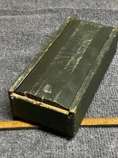 Antique Coffin Top Double Sided Green Wood Drill Bit Box 