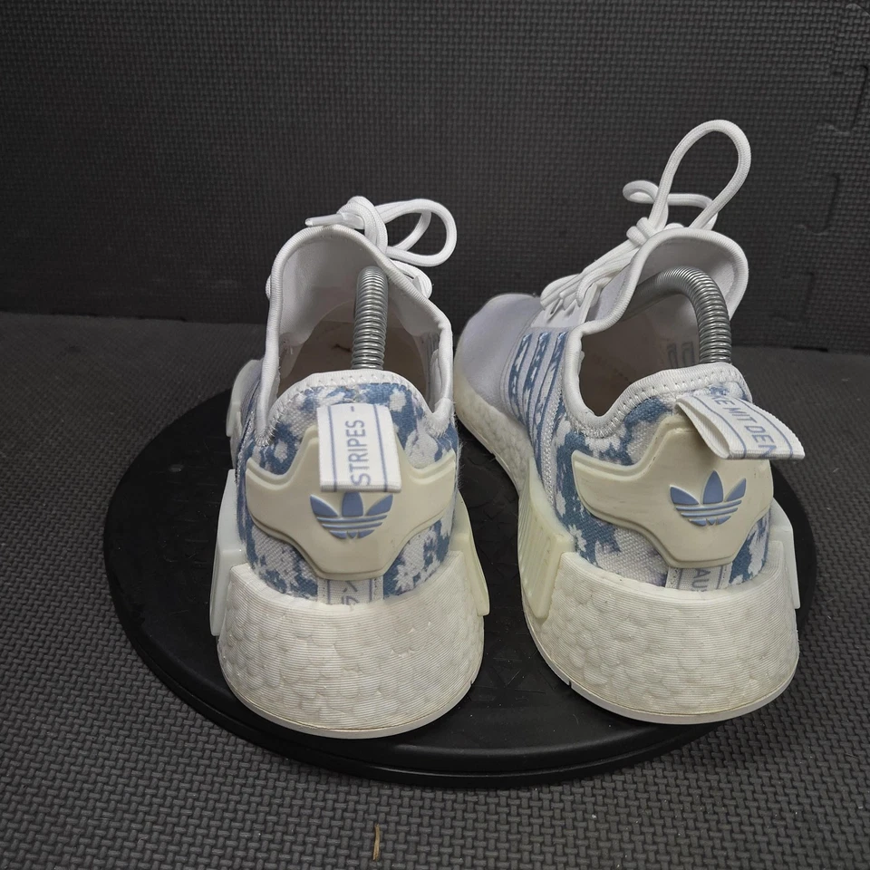 Adidas NMD R1 Shoes Womens Size 9 White Blue Floral Boost Casual Sneakers GV8278 - Image 4 of 4