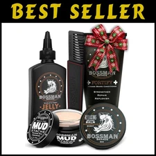 Beard Grooming Kit with Oil, Conditioner, Balm & Wax
