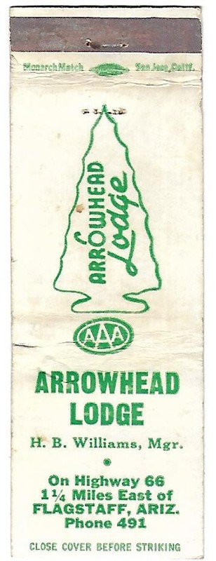ROUTE 66, ARROWHEAD LODGE, FLAGSTAFF AZ,  HIGHWAY 66 COVER