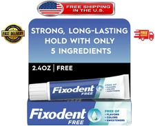 Fixodent Complete Free Denture Adhesive Cream, 2.4 oz,Waterproof，Cream