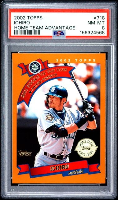 ICHIRO SUZUKI - PSA 8 - 2002 Topps #718 - HOME TEAM ADVANTAGE - ROY