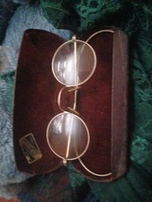 antique wire rim glasses B L Bausch Lomb Hibo 1/10 12k Gold filled spectacles