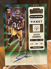 Jaylen Warren 2022 Panini Contenders Wild Card Round Rookie Ticket Auto Green SP