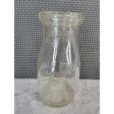 Vintage Half Pint Milk Bottle Sealed Clear Glass Farmhouse Decor Collectible