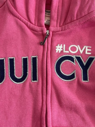 Juicy Couture Jacket Girls Small Love Juicy Youth Full Zip Hooded - Picture 2 of 3
