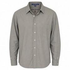 Tommy Hilfiger Men's Long Sleeve Shirt 16.5 Collar 34-35 Olive Green 100% Cotton