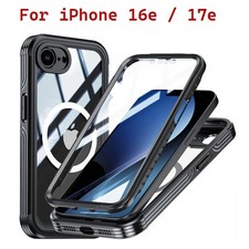 2026 Magnetic Case For iPhone 16e 17e Shockproof +Tempered Glass Full Body Case