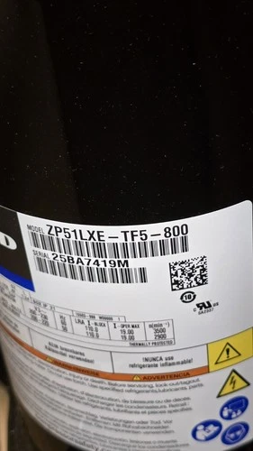 COPELAND COMPRESSOR ZP51LXE-TF5-800  51,000 BTU
