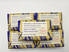 5 X Trader Joes French Milled Oatmeal Exfoliant Almond Ginger Bar Soap 8.8oz