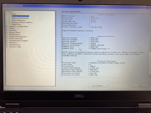 Dell Latitude E6440 14" Core i5-4310 2.7GHz 4GB RAM 320GB HDD NO BATT NO OS - Picture 2 of 10