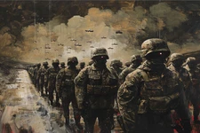 US MILITARY ARMY AIR FORCE SOLDIER STRETCHED CANVAS WALL ART READY TO HANG MC40