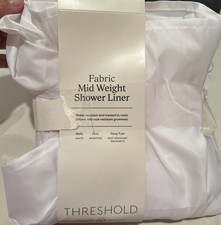71"x71" RPET Fabric Mid Weight Shower Liner - Color: White - Threshold NEW
