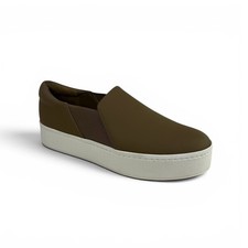 Vince Warren Platform Slip On Sneakers Womens 8.5 Cypress Green Leather
