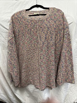 Kori America Plus Multicolored Knit Sweater  2XL Rainbow Casual Lightweight (b15