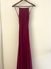 Lulus Mythical Kind of Love Wine Red Maxi Dress M Open Back Formal Prom Gown