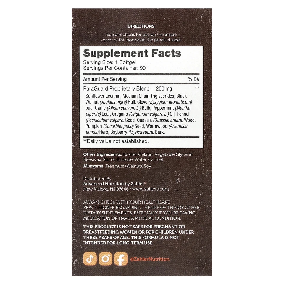 ParaGuard™,高级肠道植物支持,90 粒软胶囊 — 第 2/3 张图片